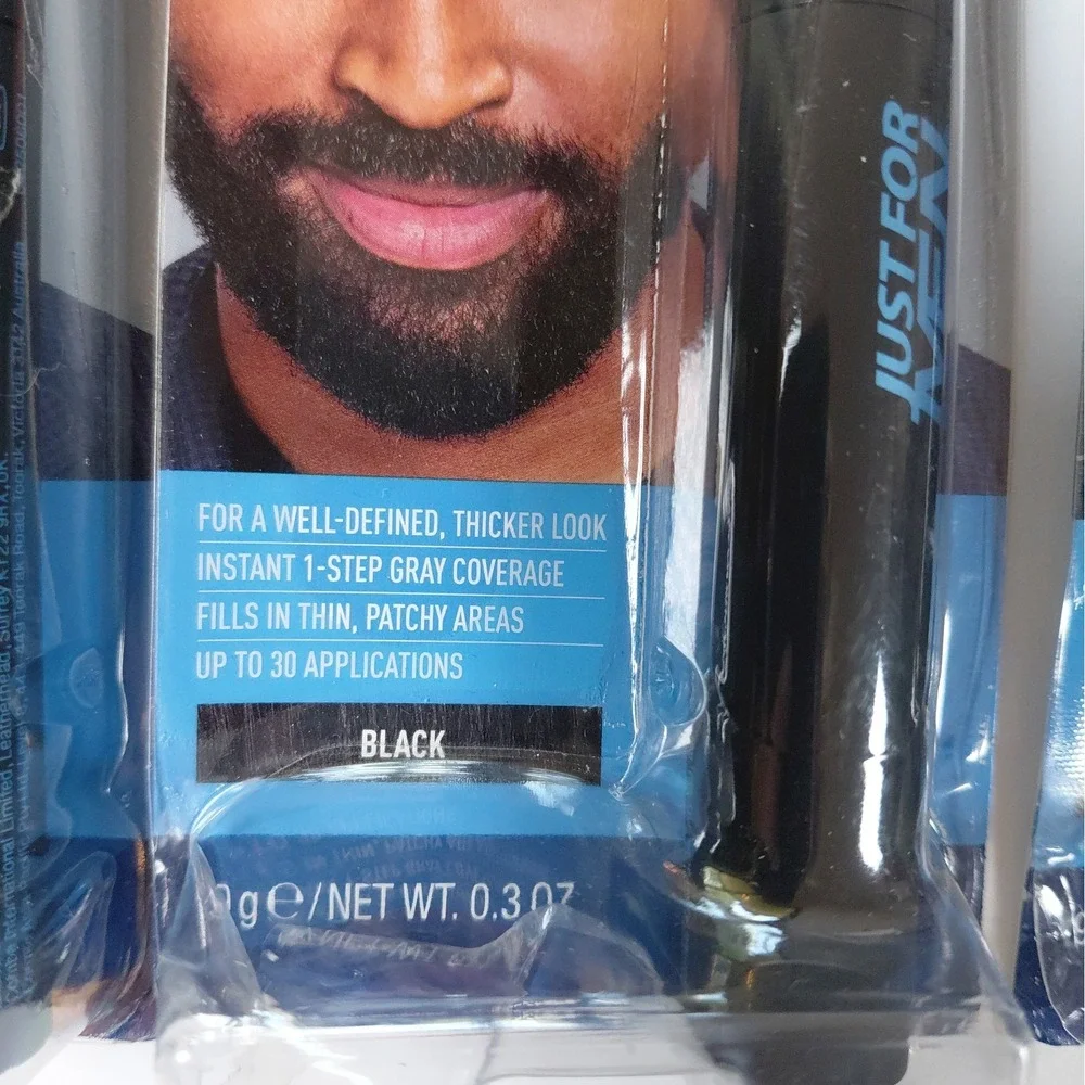Lot Of 3 Just For Men 1 Day Beard & Brow Color Black 0.3oz New & Sealed Hair Dye
